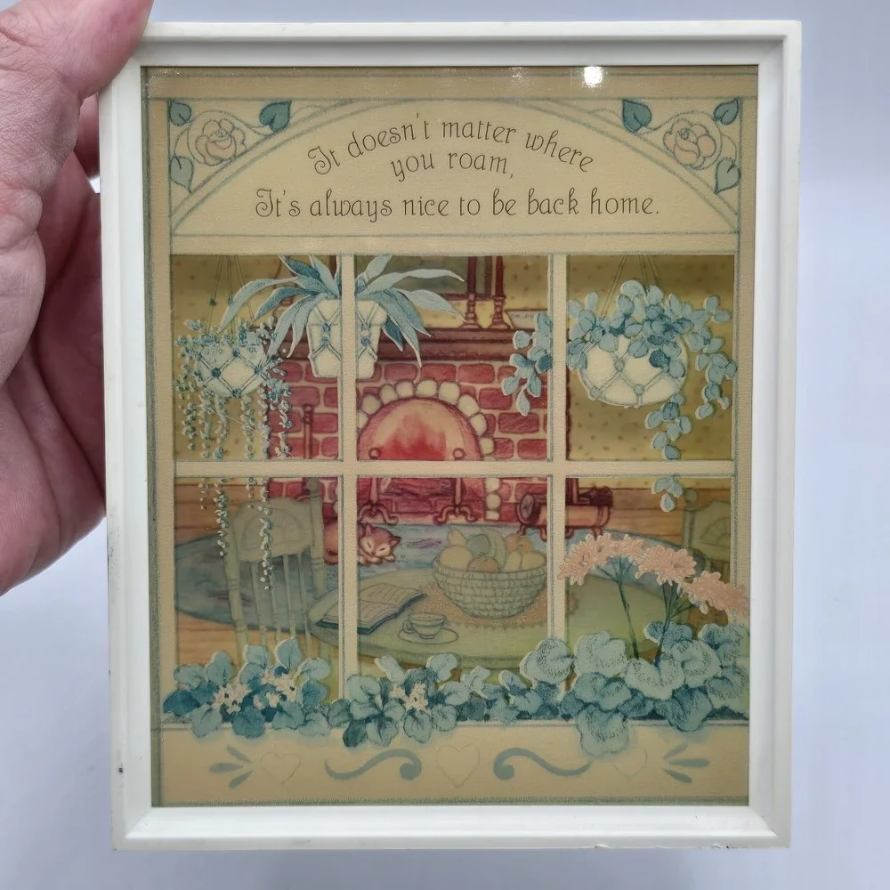 Vintage Hallmark‎ Scene Setters 3D Shadow Box USA Retro 1980's Cottagecore